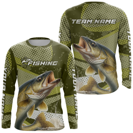 Maxcorners Walleye Fishing Custom Performance Fishing Shirts, Walleye Fishing Jerseys For Men LM0503