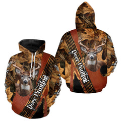 Maxcorners Deer Hunting Orange With Camo Autumn - Personalized All Over Print Deer Hunting Clothes LM0611