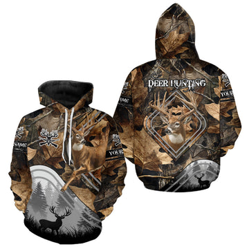 Maxcorners Personalized Deer Hunting Camouflage Pattern Hunter Gift, Deer Hunting Season Shirt LM1411