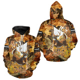 Maxcorners Whitetail Deer Hunting Shirt Personalized 3D All Over Print Autumn Camo Hunting Clothes LM1809