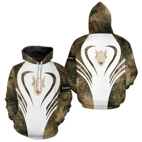 Maxcorners Best Wild Boar Hunting Shirt Camo Custom Name Skull Boar Hunting Clothes For Hunters LM2509