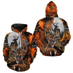 Maxcorners Whitetail Deer Hunting Orange Camo 3D Printed Shirts, Hunting Hoodie Gift for Men LM1812