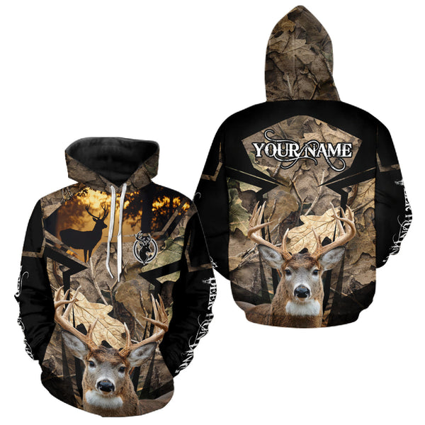 Maxcorners Whitetail Deer Hunting Camo Forest 3D All Over Printed Shirt, Personalized Hunting Shirt LM0611