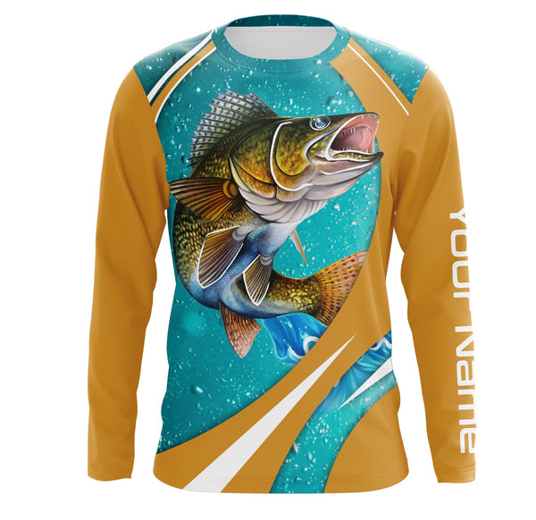 Maxcorners Customize Name Walleye Fishing 3D Shirts