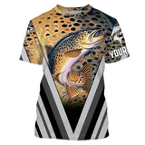 Maxcorners Brown Trout Fishing 3D Shirts Customize Name