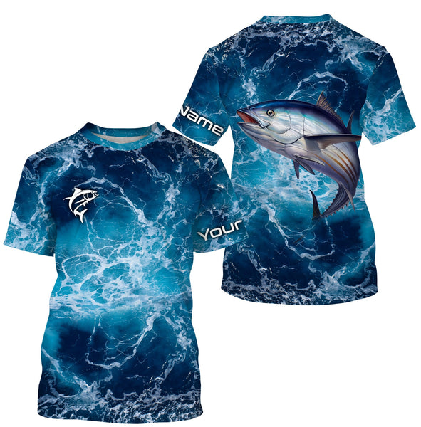 Maxcorners Customize Name Tuna Fishing Sea Water Fishing 3D Shirts