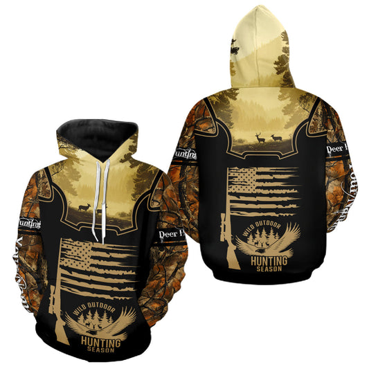 Maxcorners Custom Deer Hunting Season Camo Shirt for Men, Hunting Apparel for Deer Hunters, Hunting Gifts LM1109