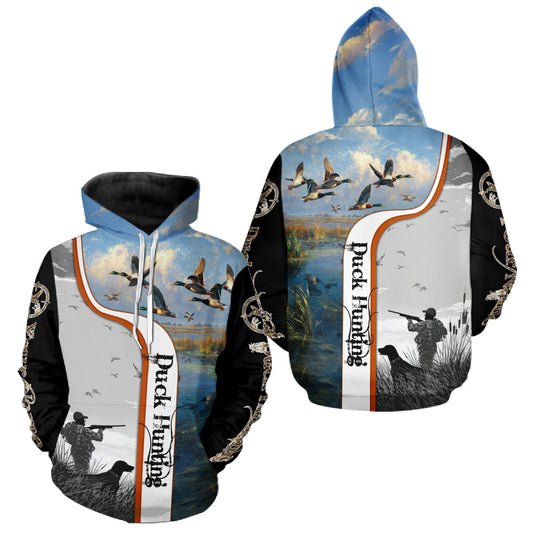 Maxcorners Personalized Duck Hunting Custom Name All Over Print Shirts, Duck Hunting Gifts LM1109