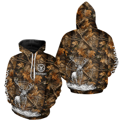 Maxcorners Deer Hunting Full Forest Camo 3D Printing Custom Name Shirts, Deer Hunting Clothes LM1809