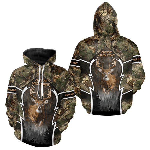 Maxcorners Deer Hunting Forest Camo 3D All Over Printed Shirts - Mule Deer Hunting Season, Hunting Clothes LM2608
