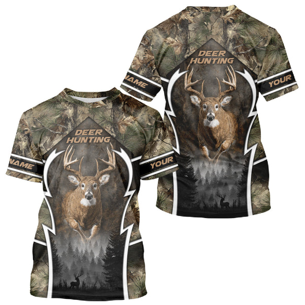 Maxcorners Deer Hunting Forest Camo 3D All Over Printed Shirts - Mule Deer Hunting Season, Hunting Clothes LM2608