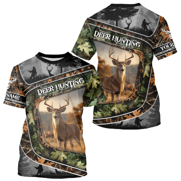 Maxcorners Deer Hunting Custom Name Camo Shirts - Personalized Hunting Clothes for Deer Hunting Seaso LM2608