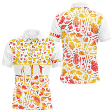 Maxcorners Funny Watermelon Banana Womens Golf Polo Shirts Custom Name Neon Print, Golf Shirt For Women