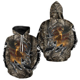 Maxcorners American Flag Camo Deer Hunting Shirts with Antler for Men, Hunting Gift Ideas for Hunters LM2608