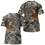 Maxcorners American Flag Camo Deer Hunting Shirts with Antler for Men, Hunting Gift Ideas for Hunters LM2608