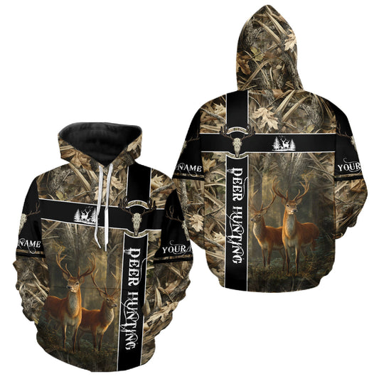 Maxcorners Best Camouflage Deer Hunting Shirt for Hunter, Deer Hunting Crew Shirt, Hunting Gifts LM2608