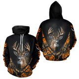 Maxcorners Deer Hunting Shirt Orange Camo 3D Custom Name, Season Deer Hunting, Hunting Gifts for Men LM3010
