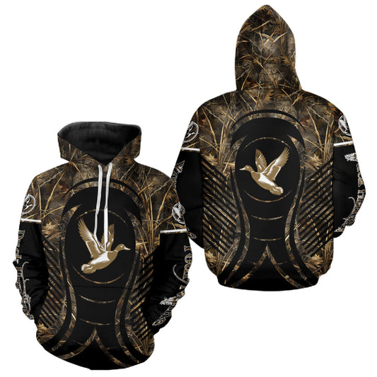 Maxcorners Duck Hunting Camouflage 3D Printed Custom Name Shirts for Hunter, Duck Hunting Gifts NBT179 LM0210