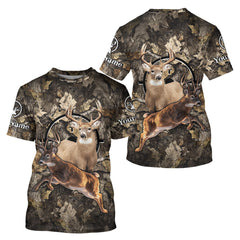 Maxcorners Whitetail Deer Custom Name 3D All Over Printed Shirts, Deer Hunting Clothes, Hunting Season LM1812