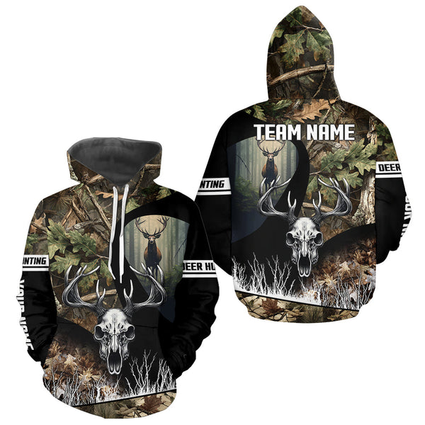 Maxcorners Camo Deer Hunting Shirt with Antlers Skull – Personalized Hunting Clothes, Hunting Gifts for Men LM2608