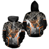 Maxcorners Jumping Whitetail Deer Hunting Dark Camo Custom Name 3D All Over Printed Shirts, Hunting Gifts LM2608