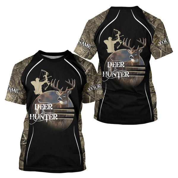 Maxcorners Deer Bow Hunting Camouflage Custom Name Shirts, Personalized Deer Hunting Clothes, Hunting Gifts LM0409