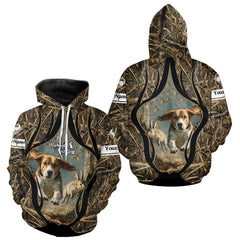 Maxcorners Personalized Rabbit Hunting Beagle Dog 3D All Over Printed Shirts, Hunting Clothes for Men LM1112