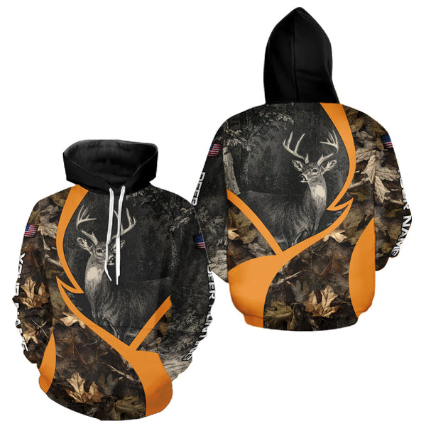 Maxcorners Deer Hunting Dark Brown Camouflage 3D All Over Printing Shirts, Hunting Gifts for Men LM2110