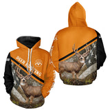Maxcorners Deer Hunting Orange Camo American Flag 3D Shirt Custom Name Perfect Gift for Hunters LM0611