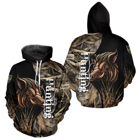Maxcorners Beautiful Wild Boar Hunting Grass Camo Shirts for Hunters, Boar Hunting Clothing, Hunting Gifts LM1610