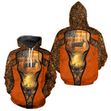 Maxcorners Deer Hunting Autumn Blaze Camo with American Flag Shirts for Men, Best Gift Ideas for Hunte LM2608