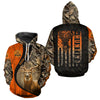 Maxcorners Orange Deer Camouflage US Flag Personalized Hunting Shirts, Hunting Outfit LM2608