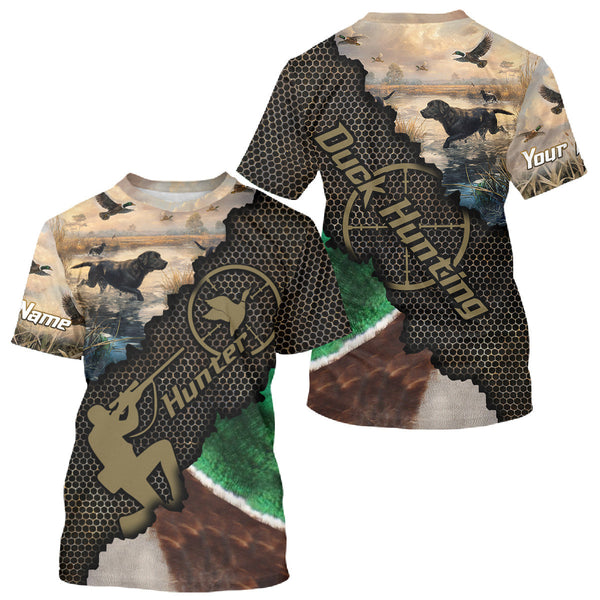 Maxcorners Mallard Duck Hunting Shirts, Personalized Hunting Clothes, Duck Hunting Camo Shirts, Duck Hunting Gifts LM2608