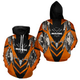 Maxcorners Deer Hunting Shirts Burnt Orange Camo With Deer Skull - Best Gift Ideas for Hunter LM0409