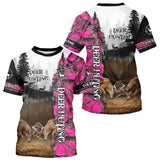 Maxcorners Deer Hunting Pink Camo Custom Name 3D All Over Print Shirts, Hunting Gifts LM2608