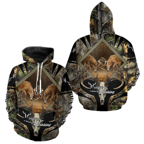 Maxcorners Personalized Mule Deer Hunting Forest Camo 3D All Over Printed Shirts, Best Deer Hunting Gifts for Men LM2608