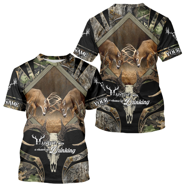 Maxcorners Personalized Mule Deer Hunting Forest Camo 3D All Over Printed Shirts, Best Deer Hunting Gifts for Men LM2608