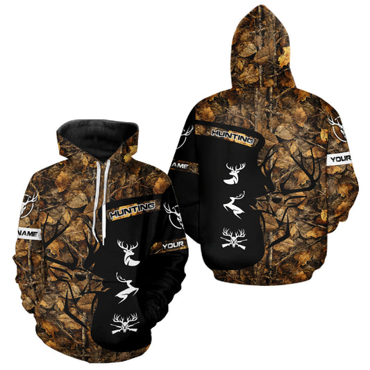 Maxcorners Custom Deer Hunting Brown Camo Shirts for Men, Hunting Gifts, Camouflage Deer Hunting Shirts LM0409