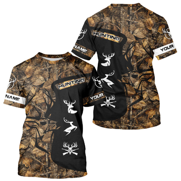 Maxcorners Custom Deer Hunting Brown Camo Shirts for Men, Hunting Gifts, Camouflage Deer Hunting Shirts LM0409