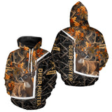 Maxcorners Custom Whitetail Deer Hunting Orange and Black Camo Shirts for Men, Gift Ideas for Hunter  LM0409