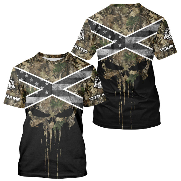 Maxcorners Deer Hunting Shirts with Black US Flag, Camouflage Deer Hunting Shirt, Hunting Gifts for Men LM0409