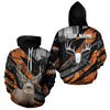 Maxcorners Personalized Orange Camo Deer Hunting Shirts for Men - Custom Name, Deer Hunting Gifts LM2608