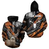 Maxcorners Personalized Orange Camo Deer Hunting Shirts for Men - Custom Name, Deer Hunting Gifts LM2608