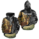 Maxcorners Personalized Deer Hunting Hoodie, Longsleeve Shirt – Whitetail Buck, Fall Camo, Gifts for Men LM0409