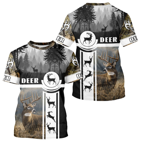 Maxcorners Deer Hunting Brown Camouflage Custom Shirts, Camouflage Deer Shirt, Hunting Gifts LM2608