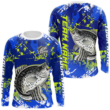 Maxcorners Custom Crappie Fishing Camo Fishing Shirts Long Sleeve, Crappie Tournament Fishing Shirts LM0503