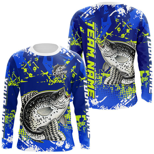 Maxcorners Custom Crappie Fishing Camo Fishing Shirts Long Sleeve, Crappie Tournament Fishing Shirts LM0503