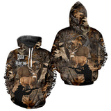 Maxcorners Personalized Whitetail Deer Hunting Brown Camo with Hunter 3D Print Custom Name Shirts, Hunting Gift LM0611
