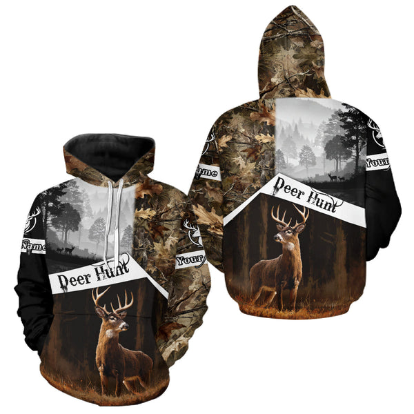 Maxcorners Custom Whitetail Deer Hunting Camouflage Shirts, Hunting Clothes for Men Hunter Gift Ideas LM1809