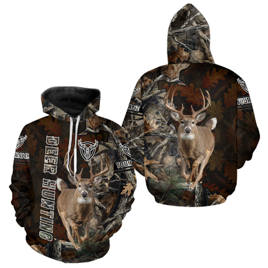 Maxcorners Deer Hunting Tree Camo Custom All Over Printed Shirt Personalized Hunting Gifts For Men